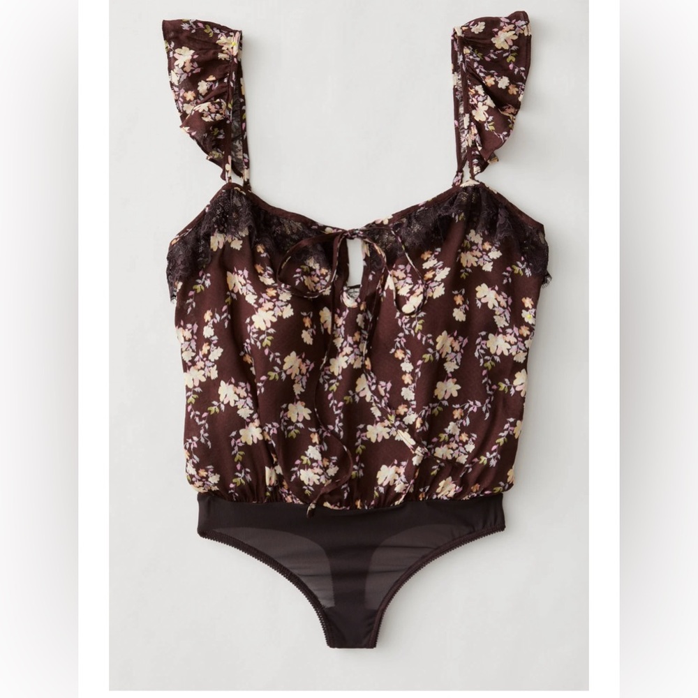 Free People Size  Small Maroon Print bodysuit